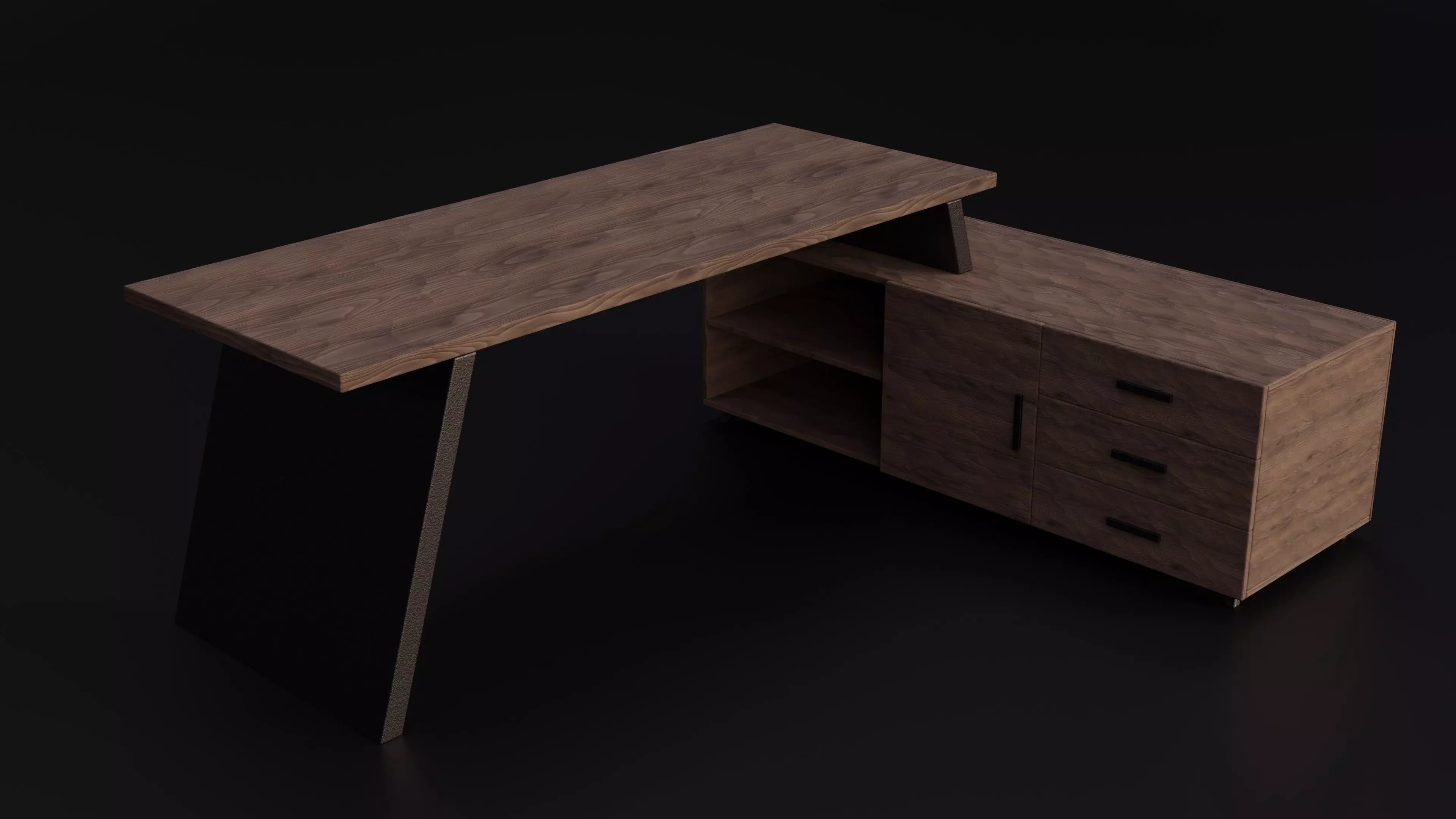 Modern Desk Design Free 3D model_0