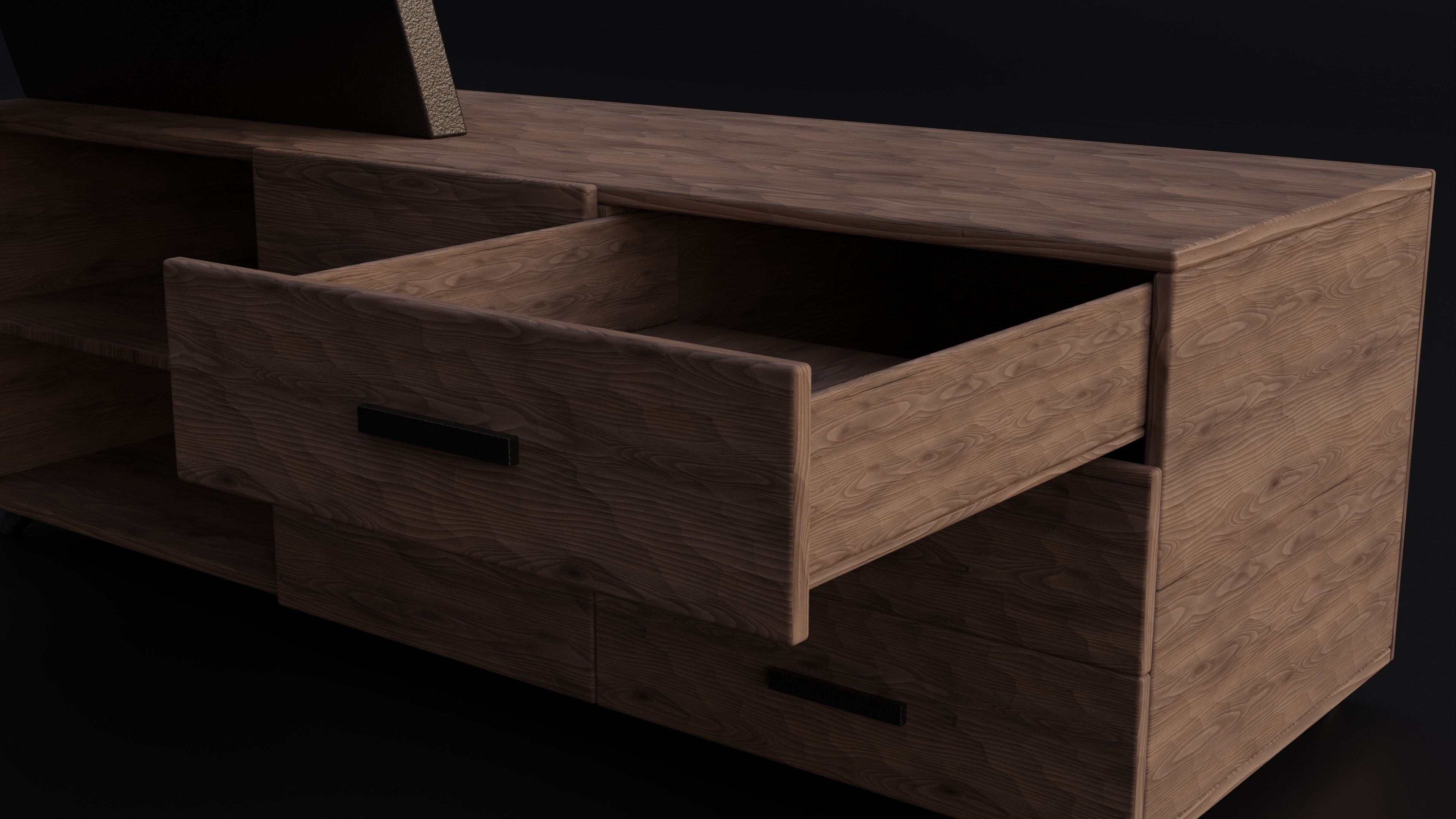 Modern Desk Design Free 3D model_3