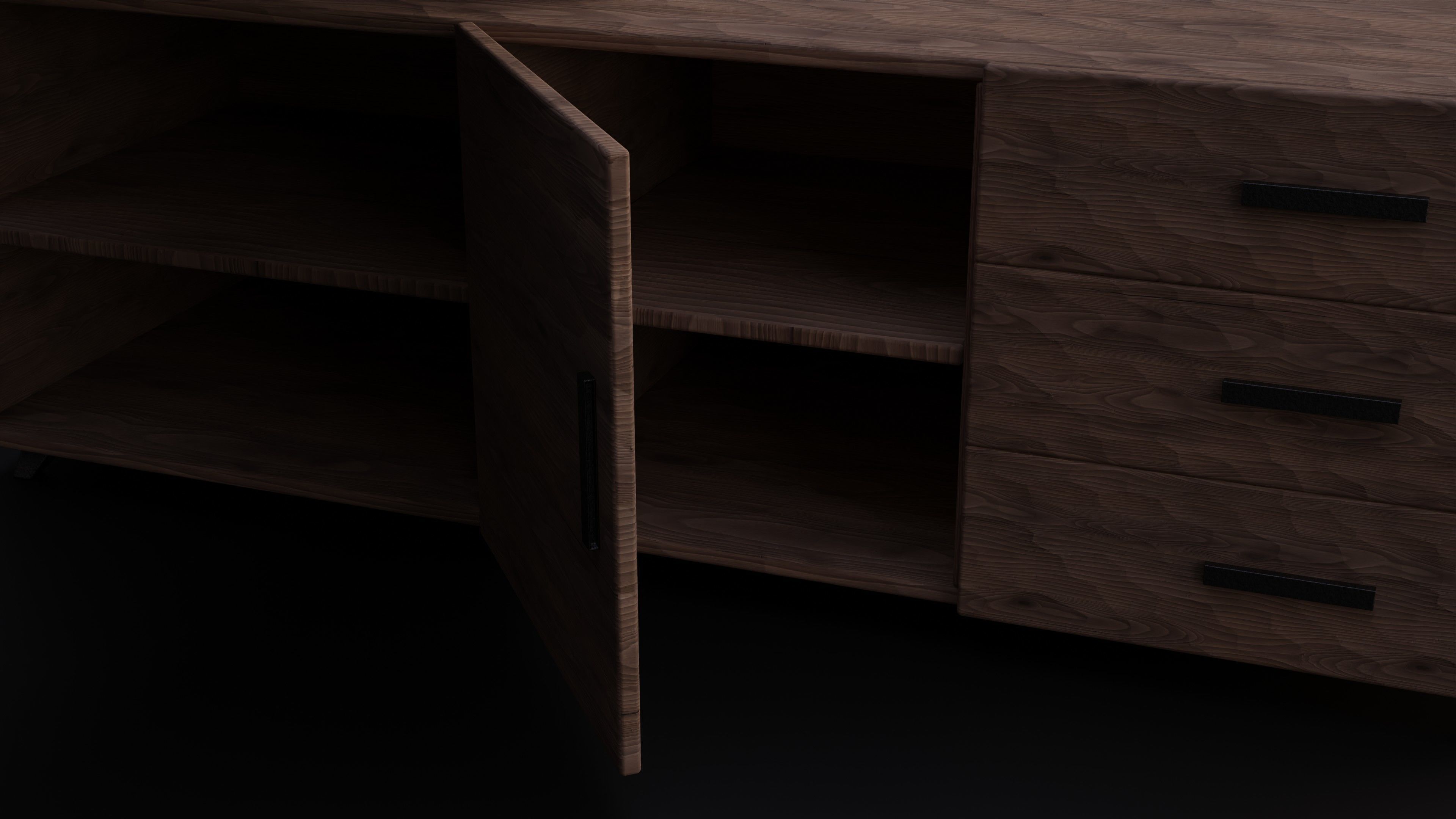 Modern Desk Design Free 3D model_4