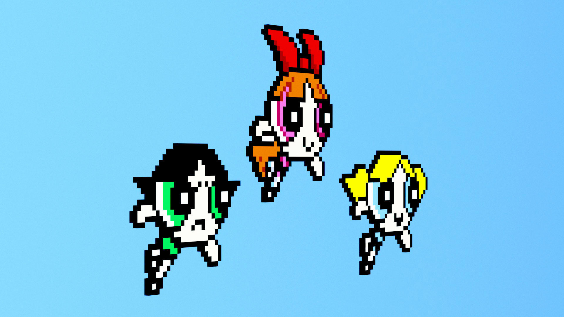 3D model Powerpuff Girls Pixel 3ds Max 3d Model VR / AR / low-poly ...