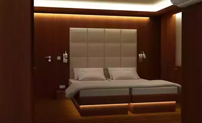 Bedroom bed or beds at person 3D model