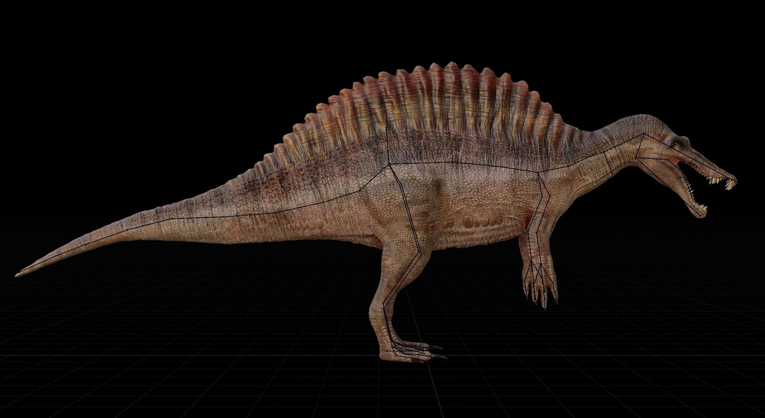Monster Spinosaurus Dinosaur Low-poly 3D model_25