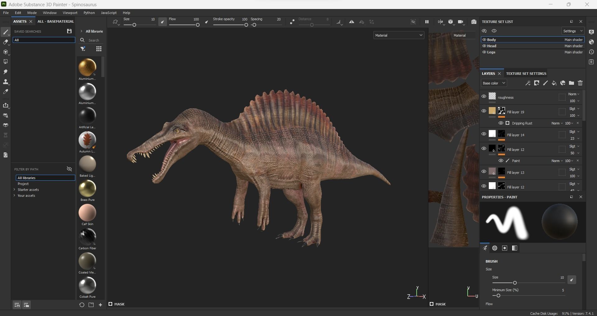 Monster Spinosaurus Dinosaur Low-poly 3D model_30