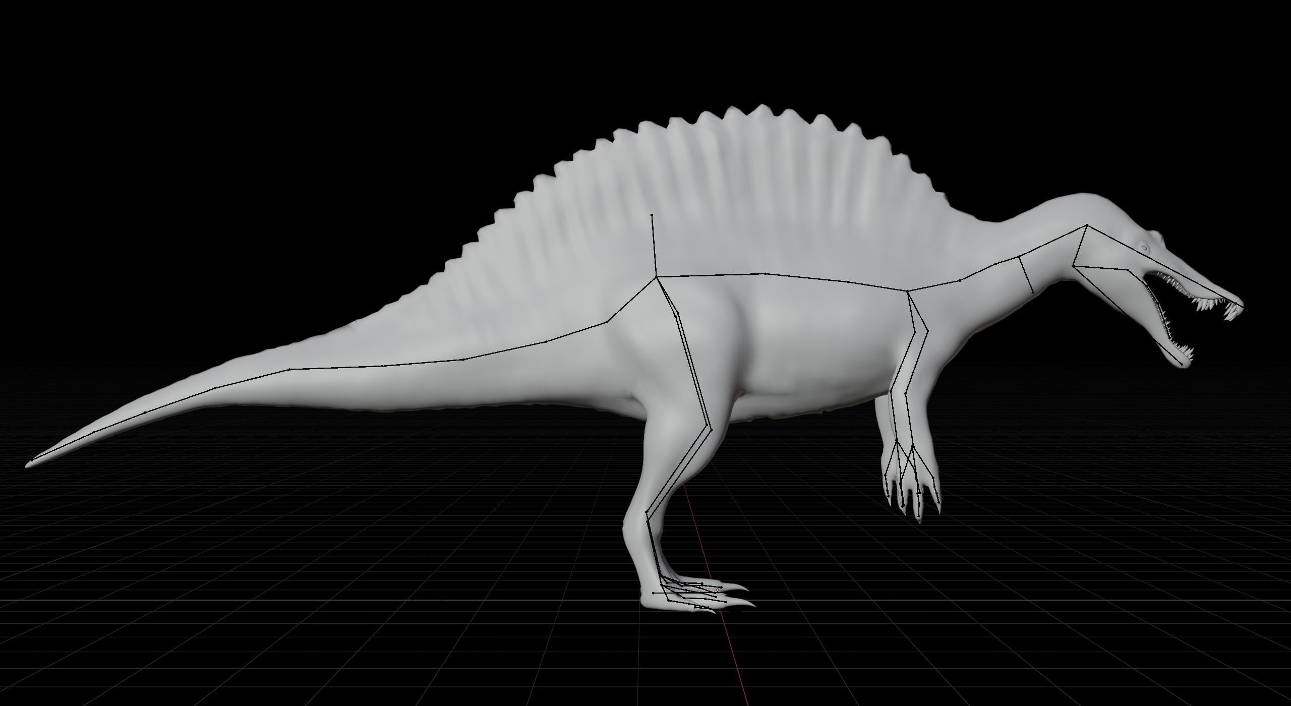 Monster Spinosaurus Dinosaur Low-poly 3D model_26