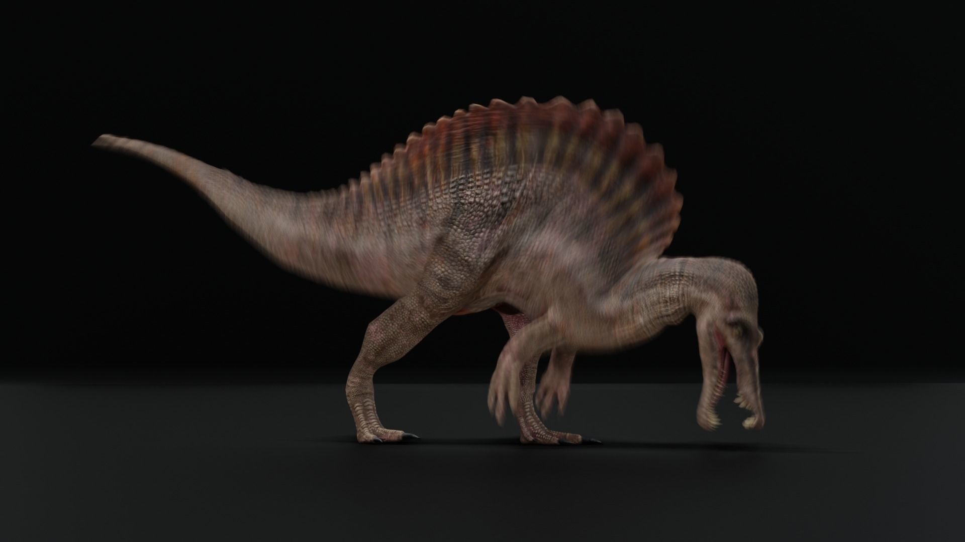 Monster Spinosaurus Dinosaur Low-poly 3D model_18