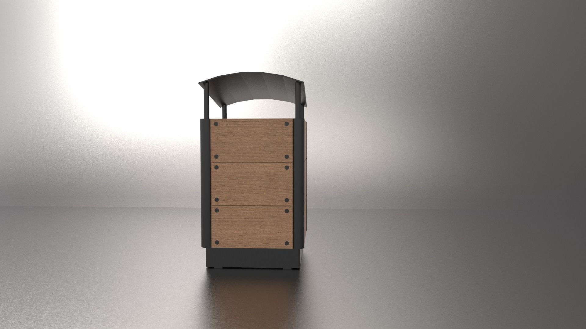 park trash bin Low-poly 3D model_1