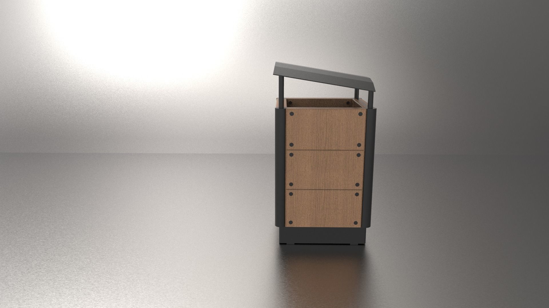 park trash bin Low-poly 3D model_3