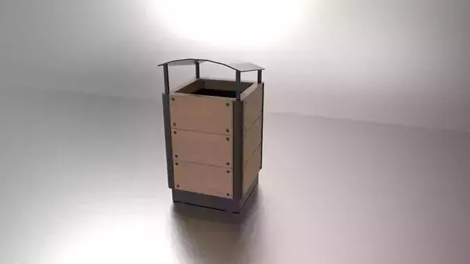 park trash bin Low-poly 3D model
