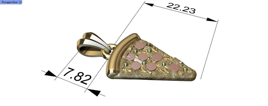 Pizza Slice Pendant Charm Necklace Jewelry 3D print model_12
