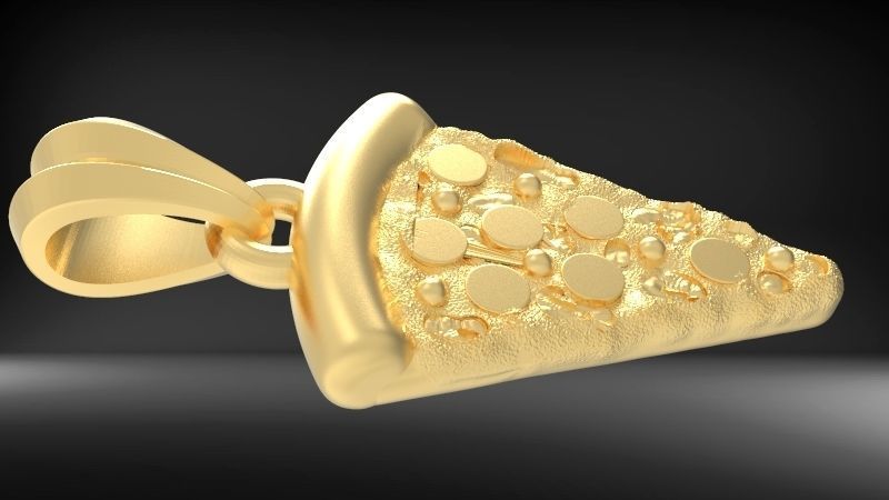 Pizza Slice Pendant Charm Necklace Jewelry 3D print model_5