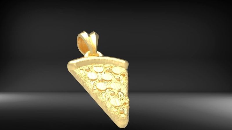 Pizza Slice Pendant Charm Necklace Jewelry 3D print model_31