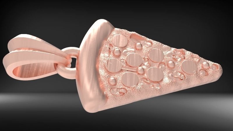 Pizza Slice Pendant Charm Necklace Jewelry 3D print model_6
