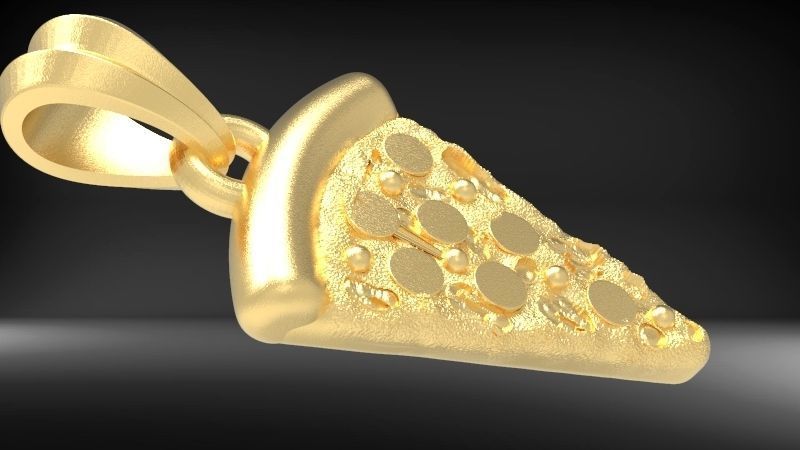 Pizza Slice Pendant Charm Necklace Jewelry 3D print model_26