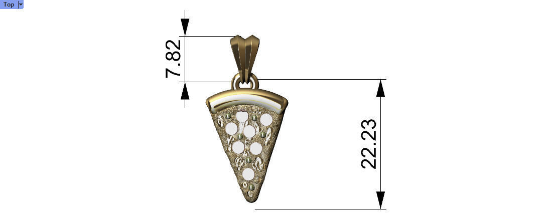 Pizza Slice Pendant Charm Necklace Jewelry 3D print model_13