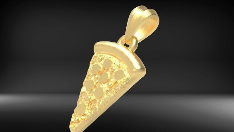 Pizza Slice Pendant Charm Necklace Jewelry 3D print model_3
