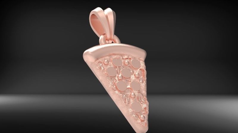 Pizza Slice Pendant Charm Necklace Jewelry 3D print model_16