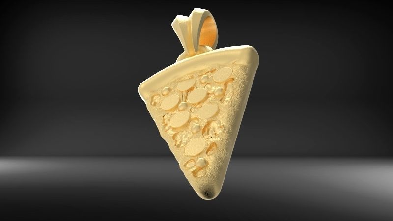 Pizza Slice Pendant Charm Necklace Jewelry 3D print model_25