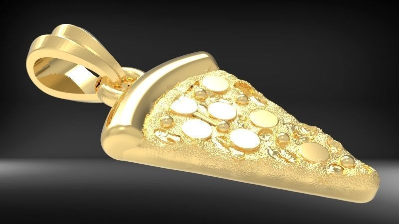 Pizza Slice Pendant Charm Necklace Jewelry 3D print model_28
