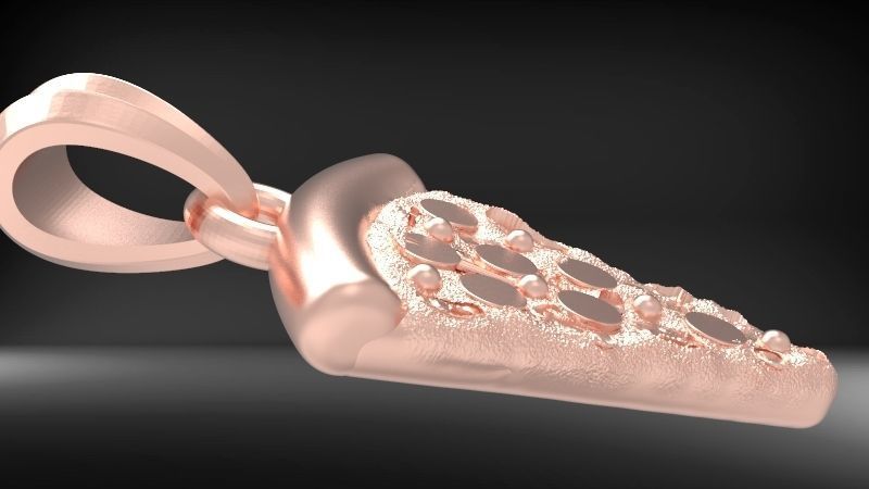 Pizza Slice Pendant Charm Necklace Jewelry 3D print model_36