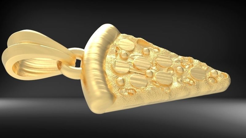 Pizza Slice Pendant Charm Necklace Jewelry 3D print model_8