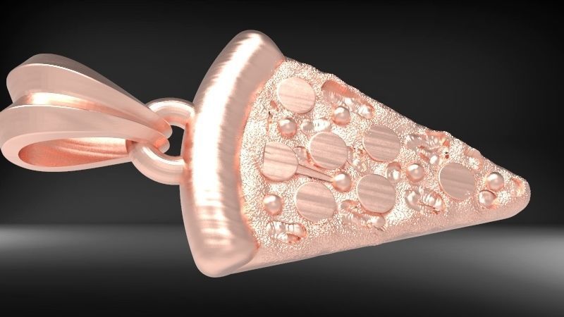 Pizza Slice Pendant Charm Necklace Jewelry 3D print model_33