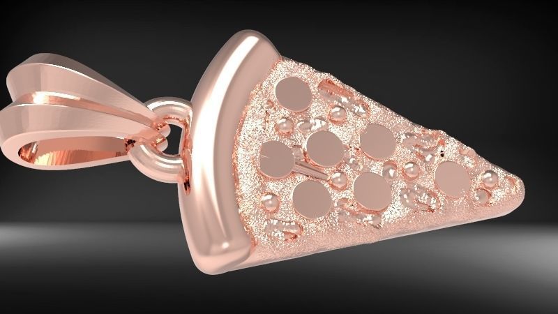 Pizza Slice Pendant Charm Necklace Jewelry 3D print model_34