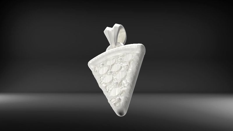 Pizza Slice Pendant Charm Necklace Jewelry 3D print model_23