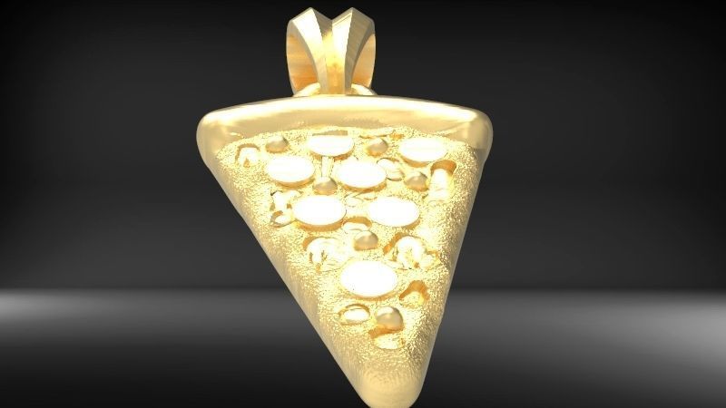 Pizza Slice Pendant Charm Necklace Jewelry 3D print model_30