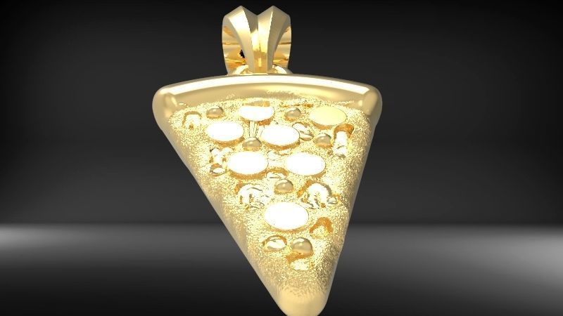 Pizza Slice Pendant Charm Necklace Jewelry 3D print model_29