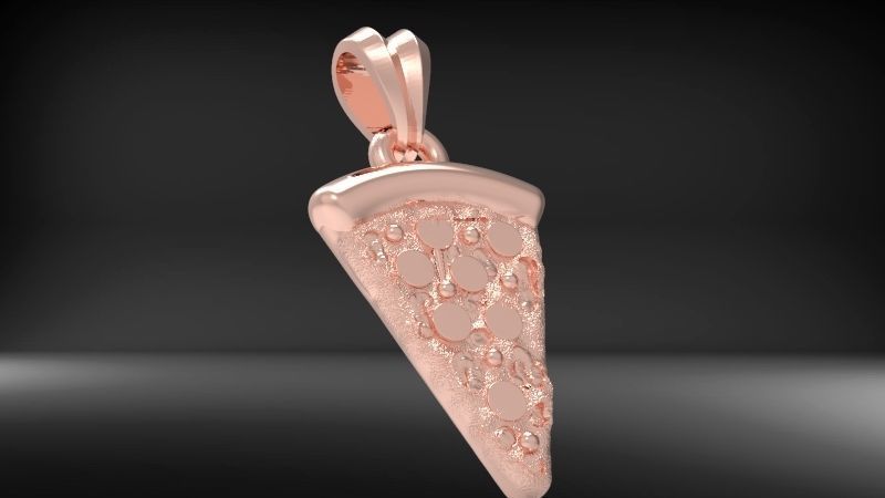 Pizza Slice Pendant Charm Necklace Jewelry 3D print model_2