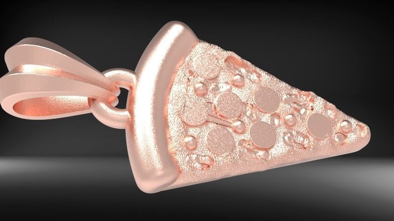 Pizza Slice Pendant Charm Necklace Jewelry 3D print model_35