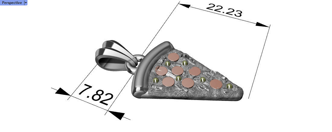 Pizza Slice Pendant Charm Necklace Jewelry 3D print model_7