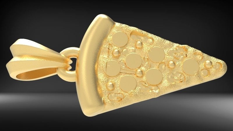 Pizza Slice Pendant Charm Necklace Jewelry 3D print model_15