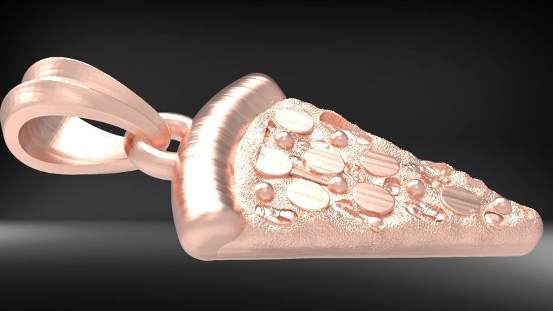 Pizza Slice Pendant Charm Necklace Jewelry 3D print model_32