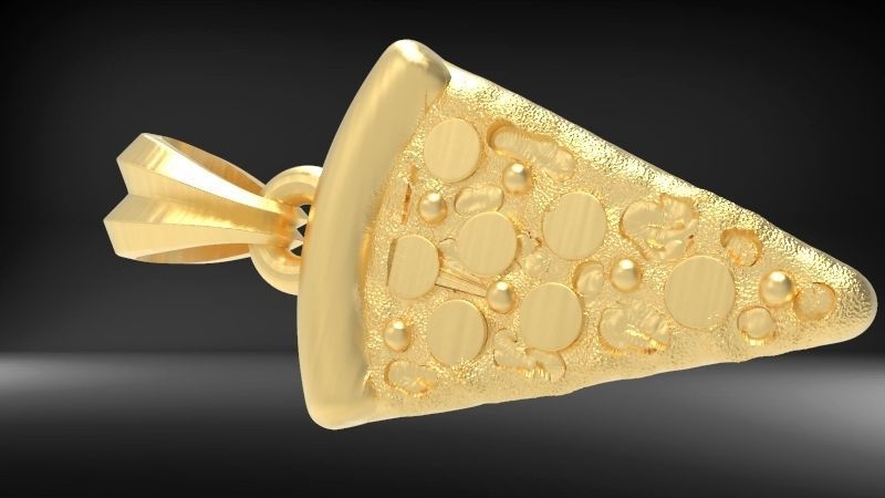 Pizza Slice Pendant Charm Necklace Jewelry 3D print model_9