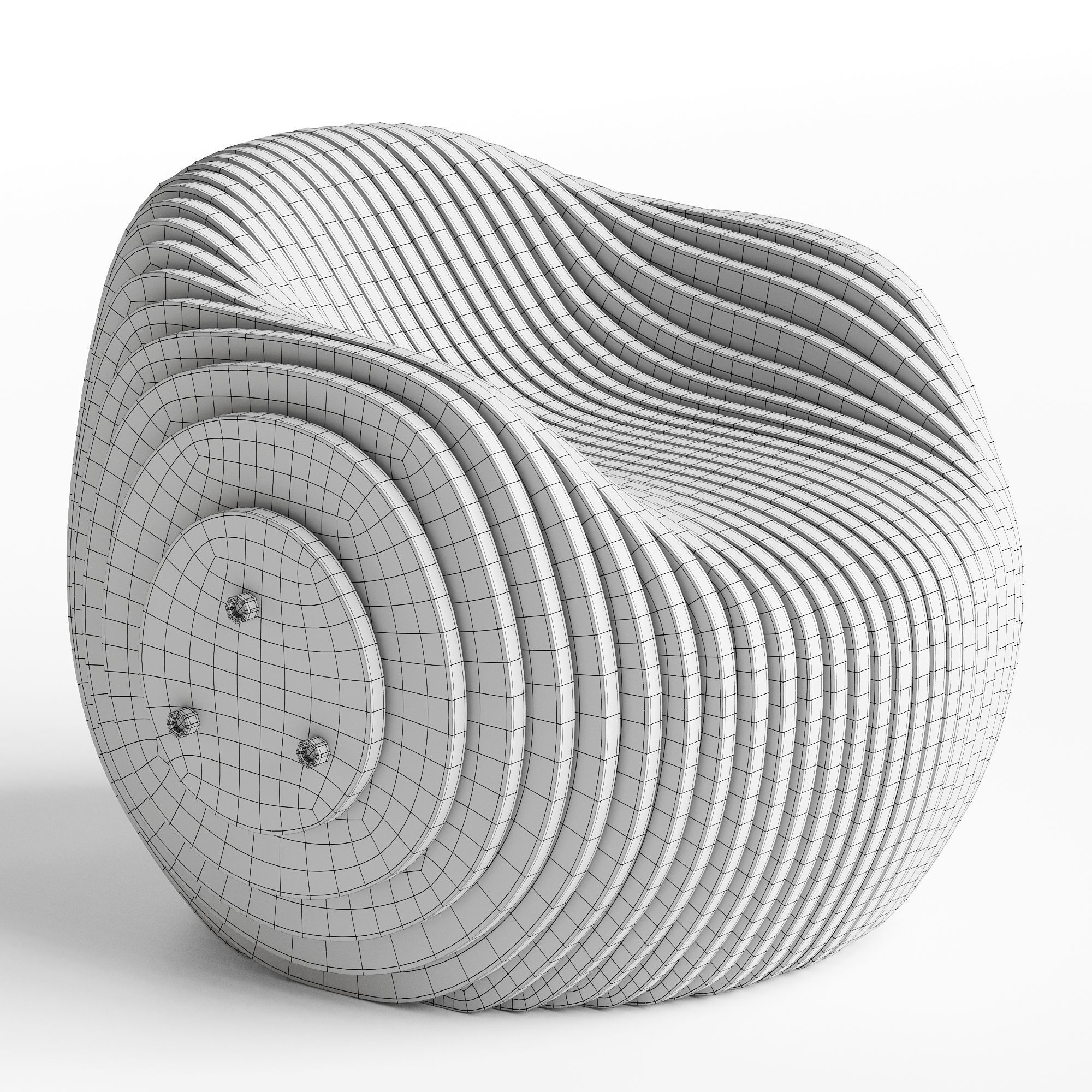 Parametric Design Chair Low-poly 3D model_2