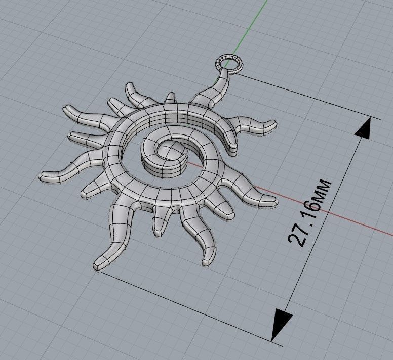 Pendant sun 3D print model_5