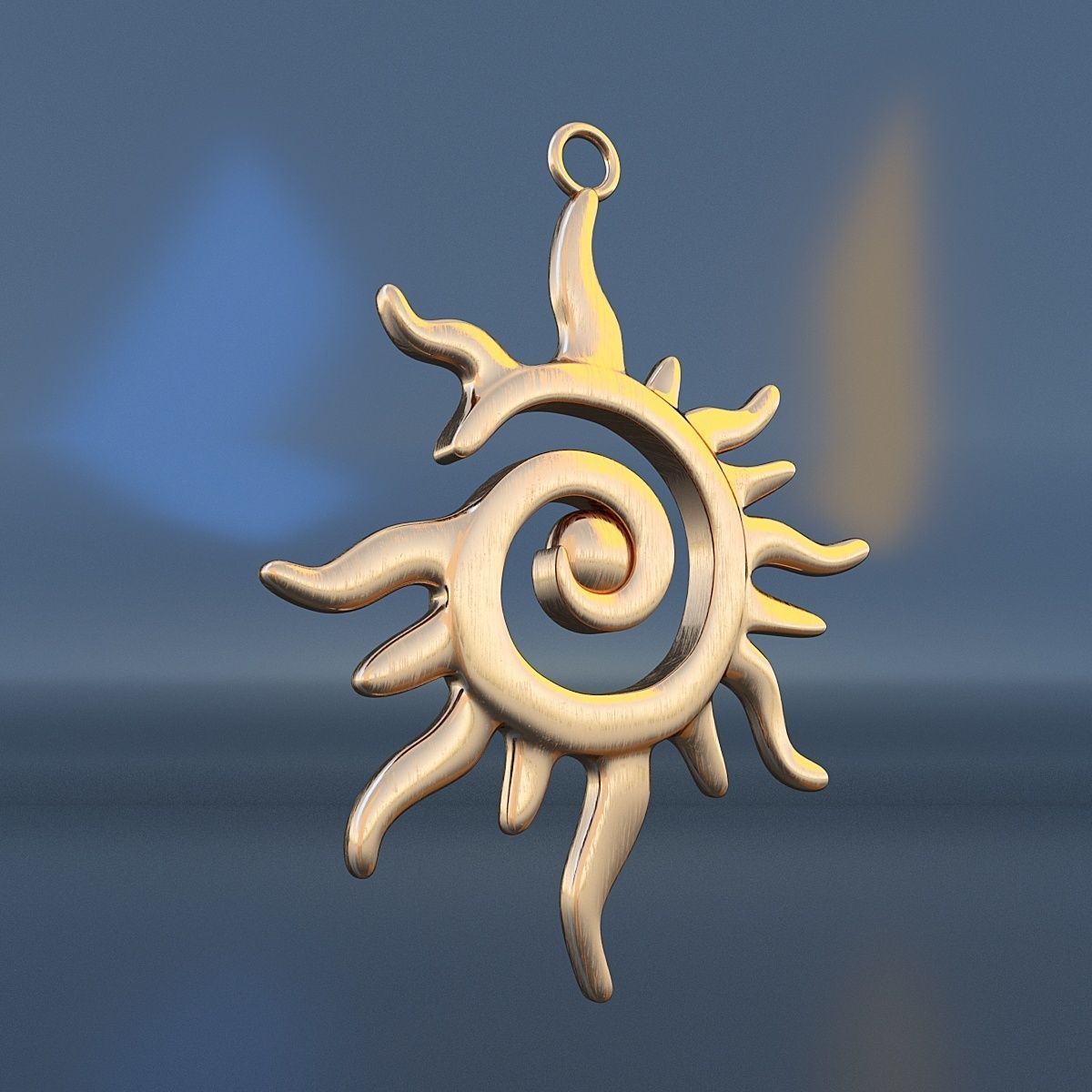 Pendant sun 3D print model_2