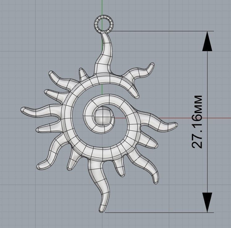 Pendant sun 3D print model_4
