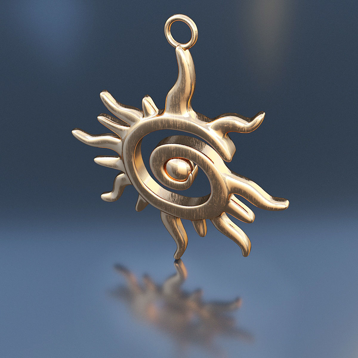 Pendant sun 3D print model_3