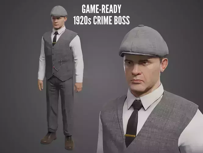1920s British Gangster Low-poly 3D model
