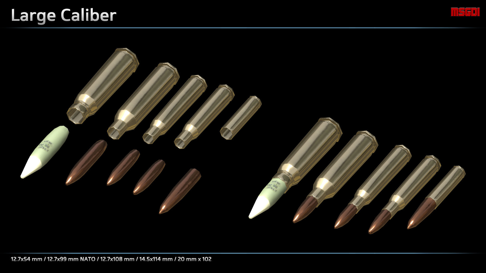 Ammo Collection Low-poly 3D model_3