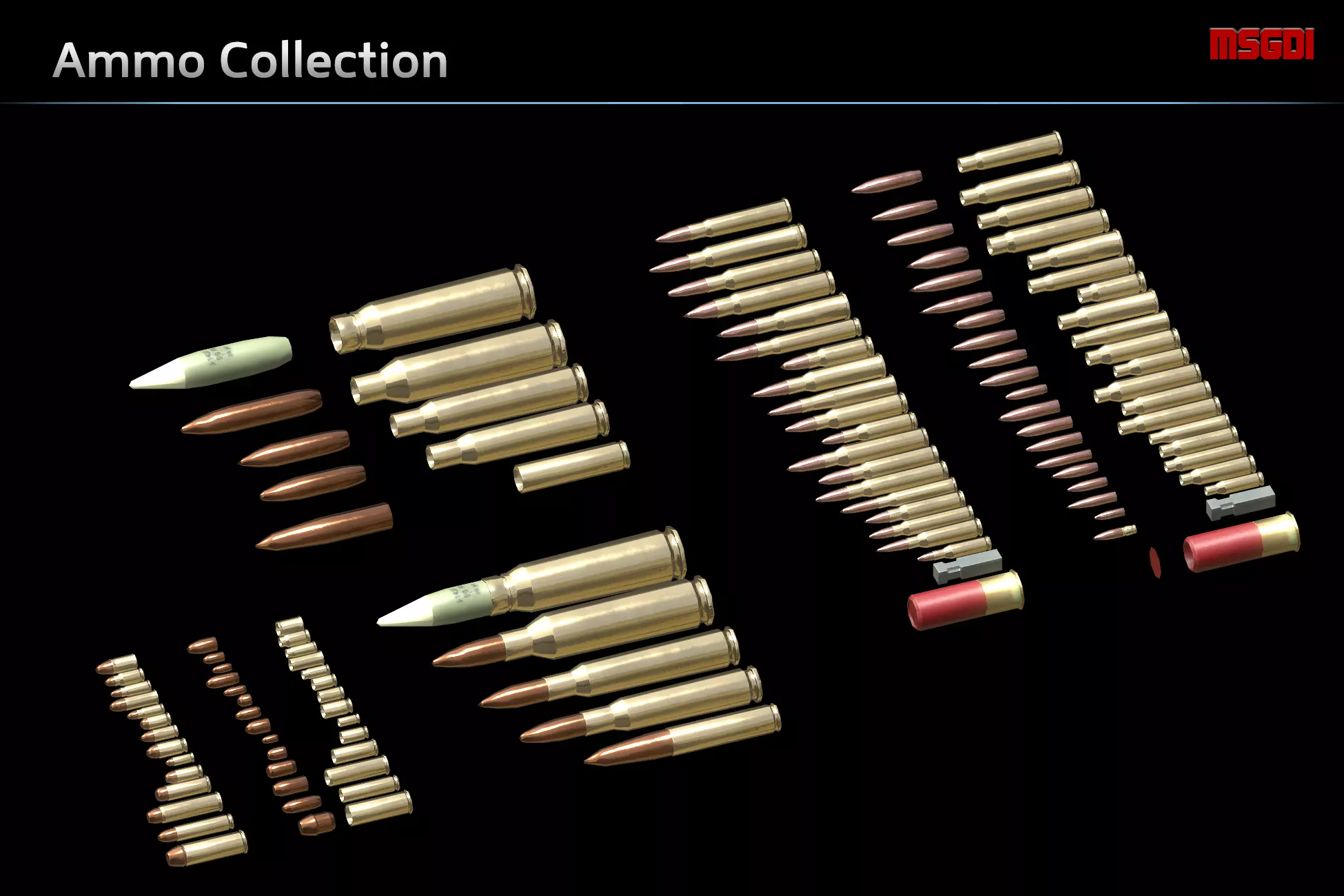 Ammo Collection Low-poly 3D model_0