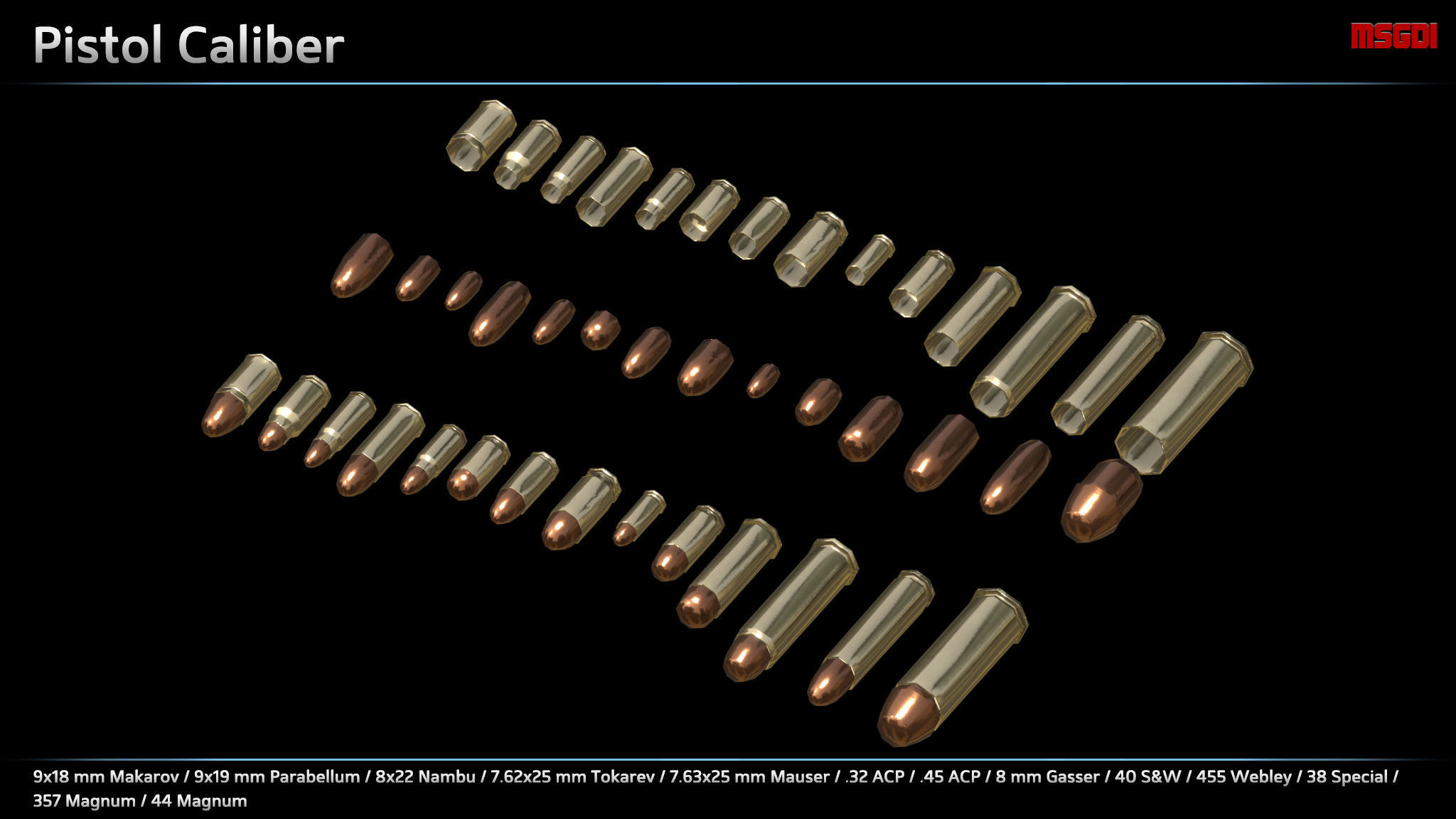 Ammo Collection Low-poly 3D model_1