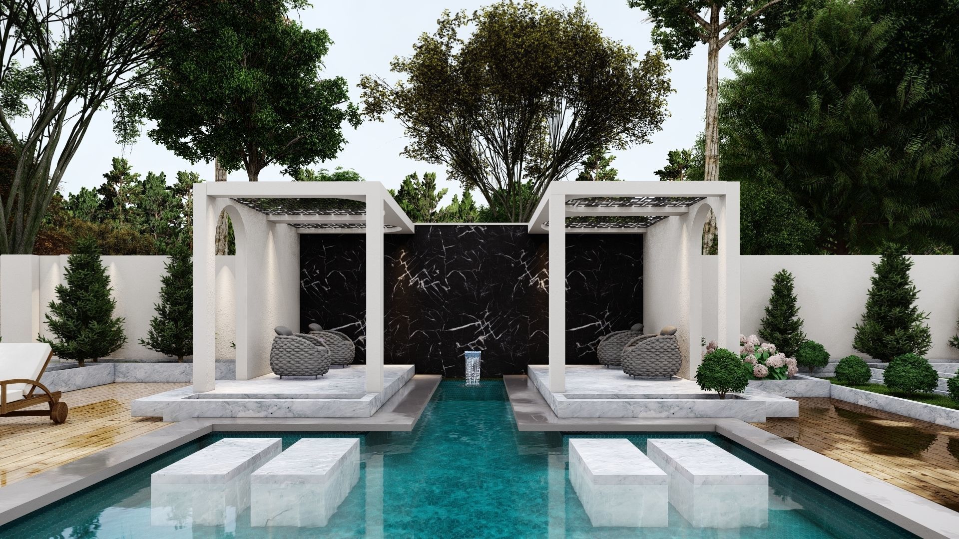 villa with pool 3D model_4