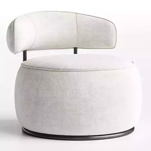 Modern Off-White Swivel Armchair