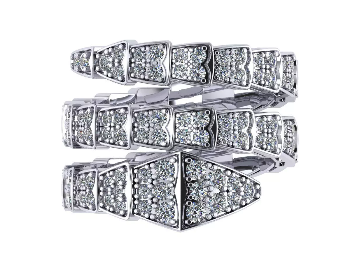 BVLGARI snake diamonds ring 3D print model 3D print model_0