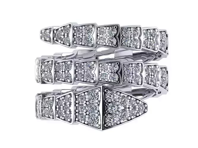 BVLGARI snake diamonds ring 3D print model