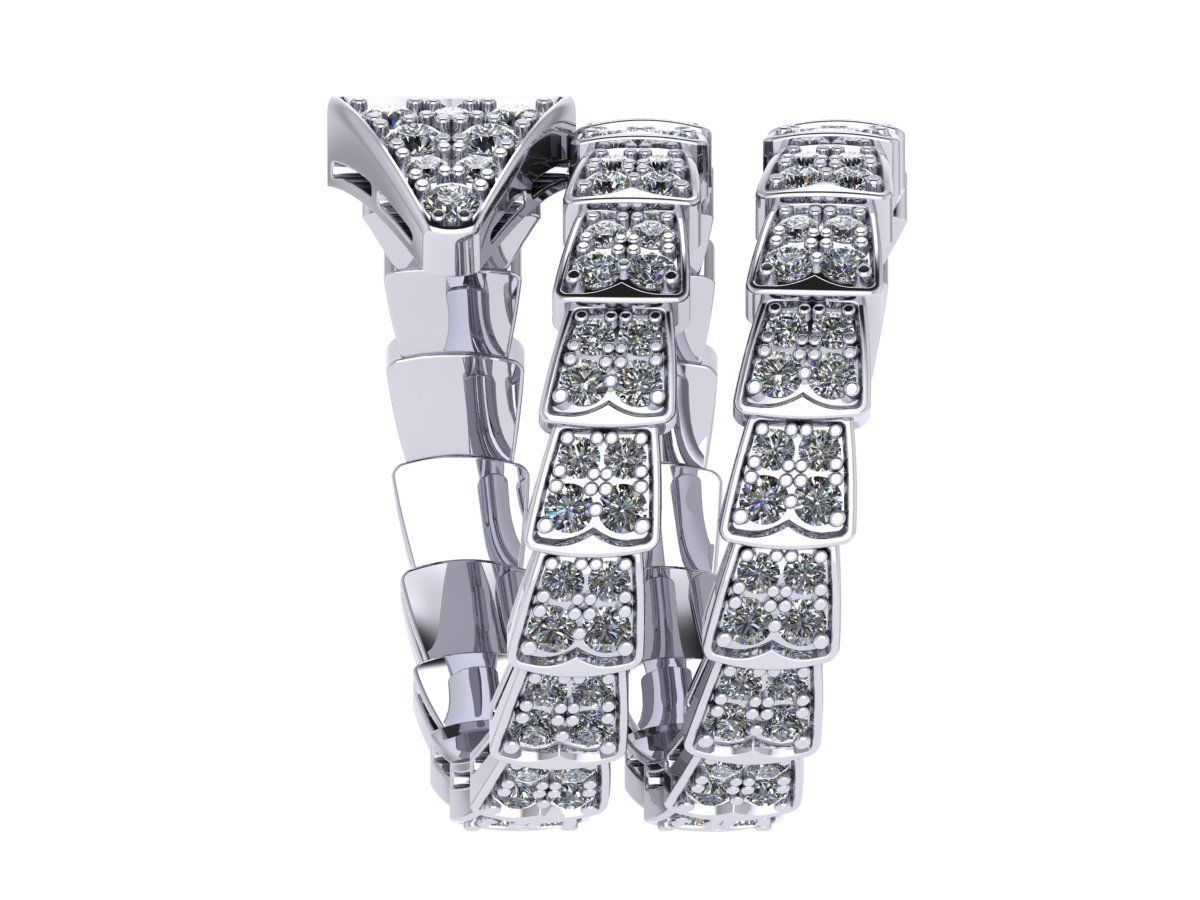 BVLGARI snake diamonds ring 3D print model 3D print model_3
