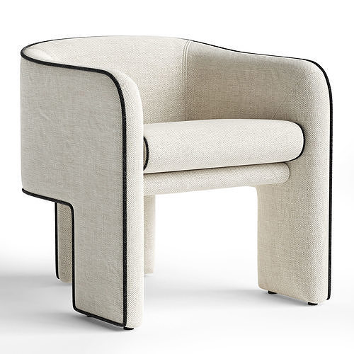 Milo Baughman Armchair Low-poly 3D model